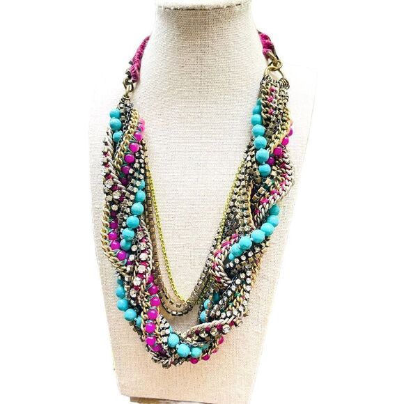Retired STELLA & DOT Bamboleo Jade Turquoise Crystal  Necklace Retail $228 - Picture 8 of 8